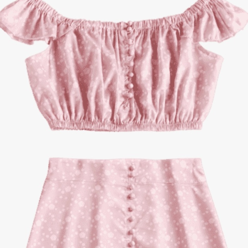 🆕 TWO-PIECE Skirt and Top- Pink